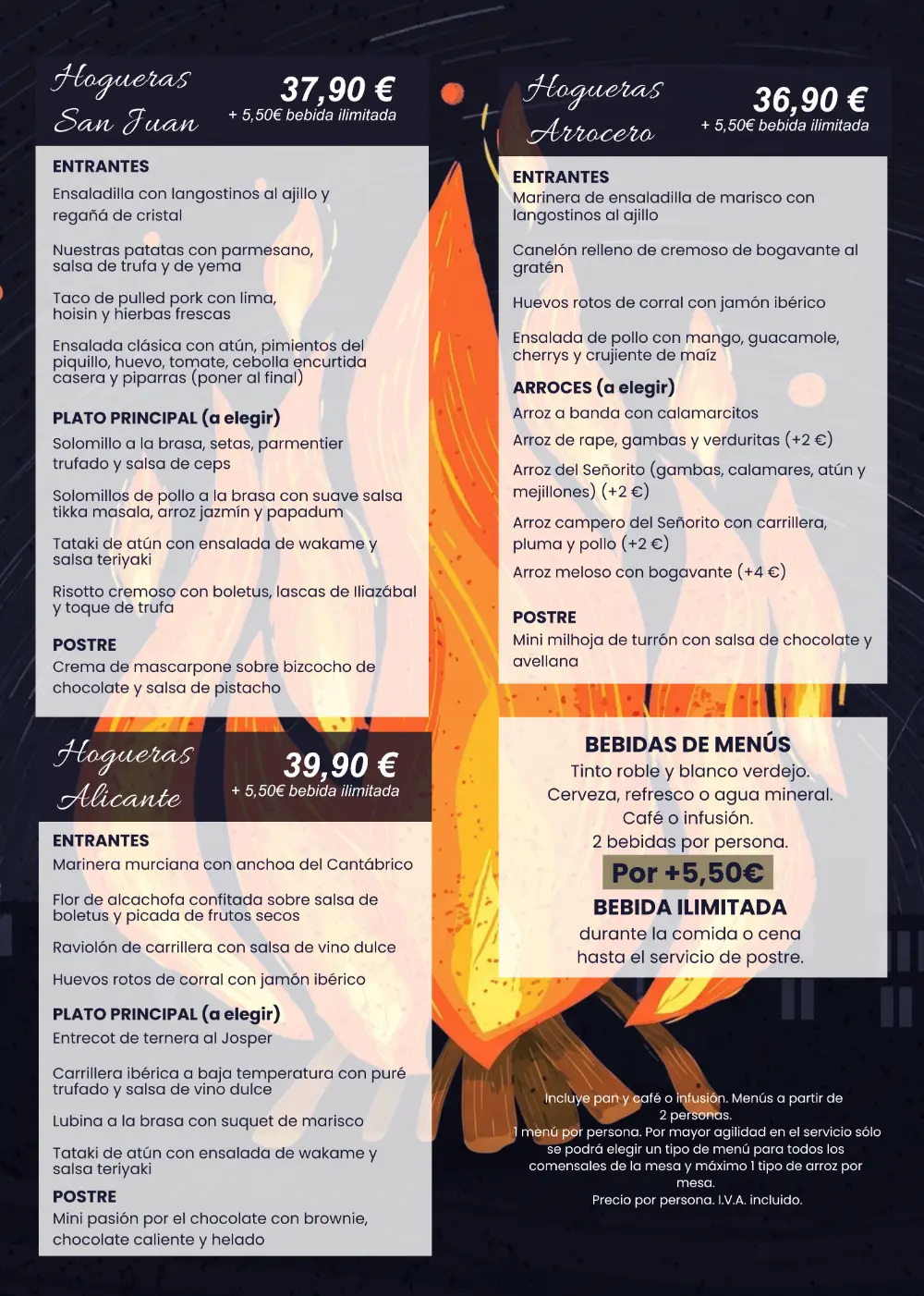 menu hoguegras monumental 2026
